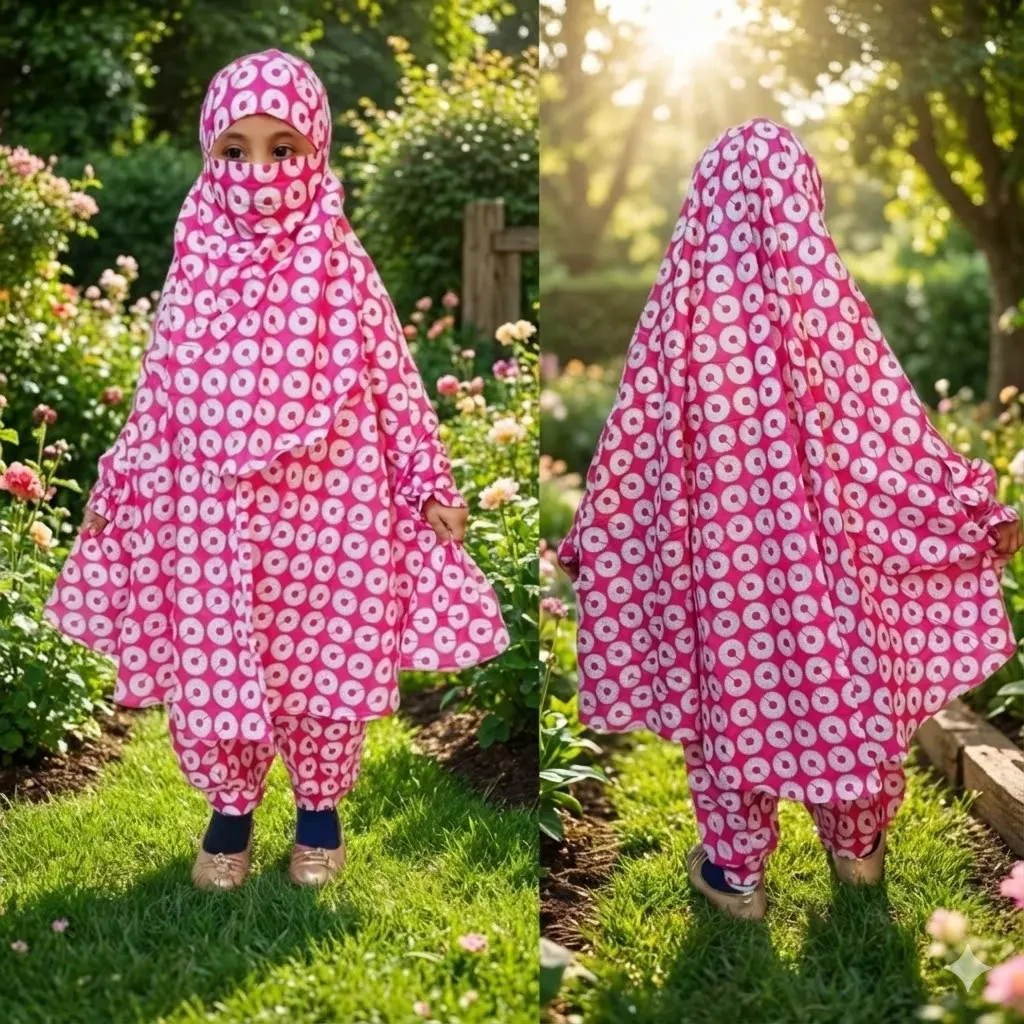 Kids Cotton Khimar Set  KCK119